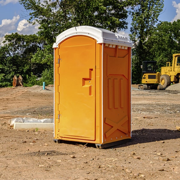 how often are the porta potties cleaned and serviced during a rental period in Thaxton